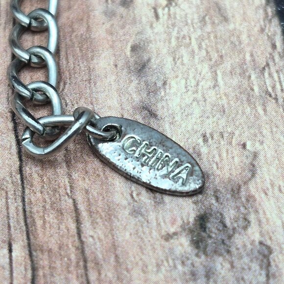 GCM Gerald C. Miller Faux Pearl Blue Chip Stone Multi Strand Collar Necklace 21" - Picture 9 of 9